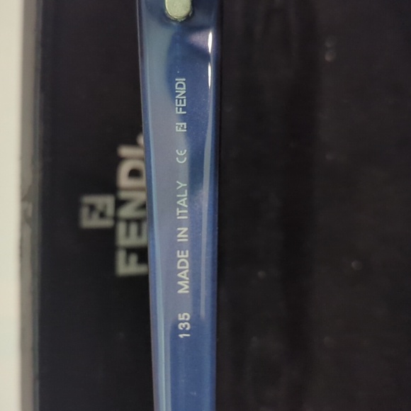 Fendi Blue Perl FS238 135 Sunglasses Logoed Case Like New - Picture 12 of 17